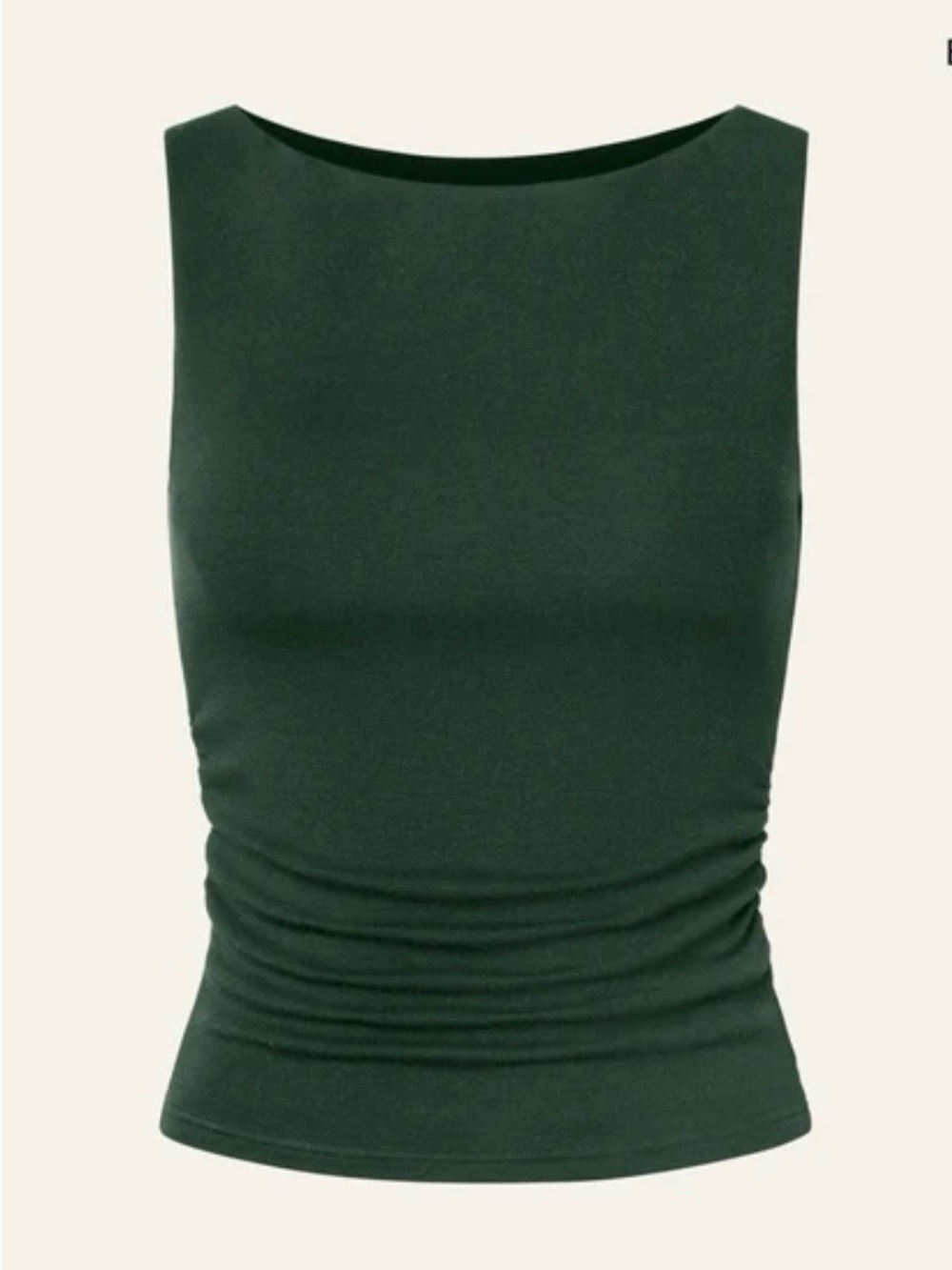 OGL Forest Green Sleeveless Boat Neck Tank with Built in Bra Size M NWT